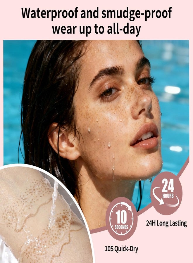 UCANBE 2PCS Dual-Ended Freckle Pen & Freckle Stamp - Precise 15° Curved Tip Makeup Waterproof & Smudge Proof, Long Lasting Faux Freckles Pencils (04 Dark Brown) - Image 4